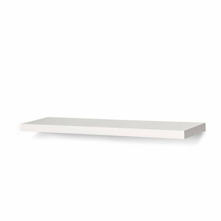 WALLSCAPES 36 in. Avalon MDF with Veneer Overlay Floating shelf, White WSAVLN1036WH